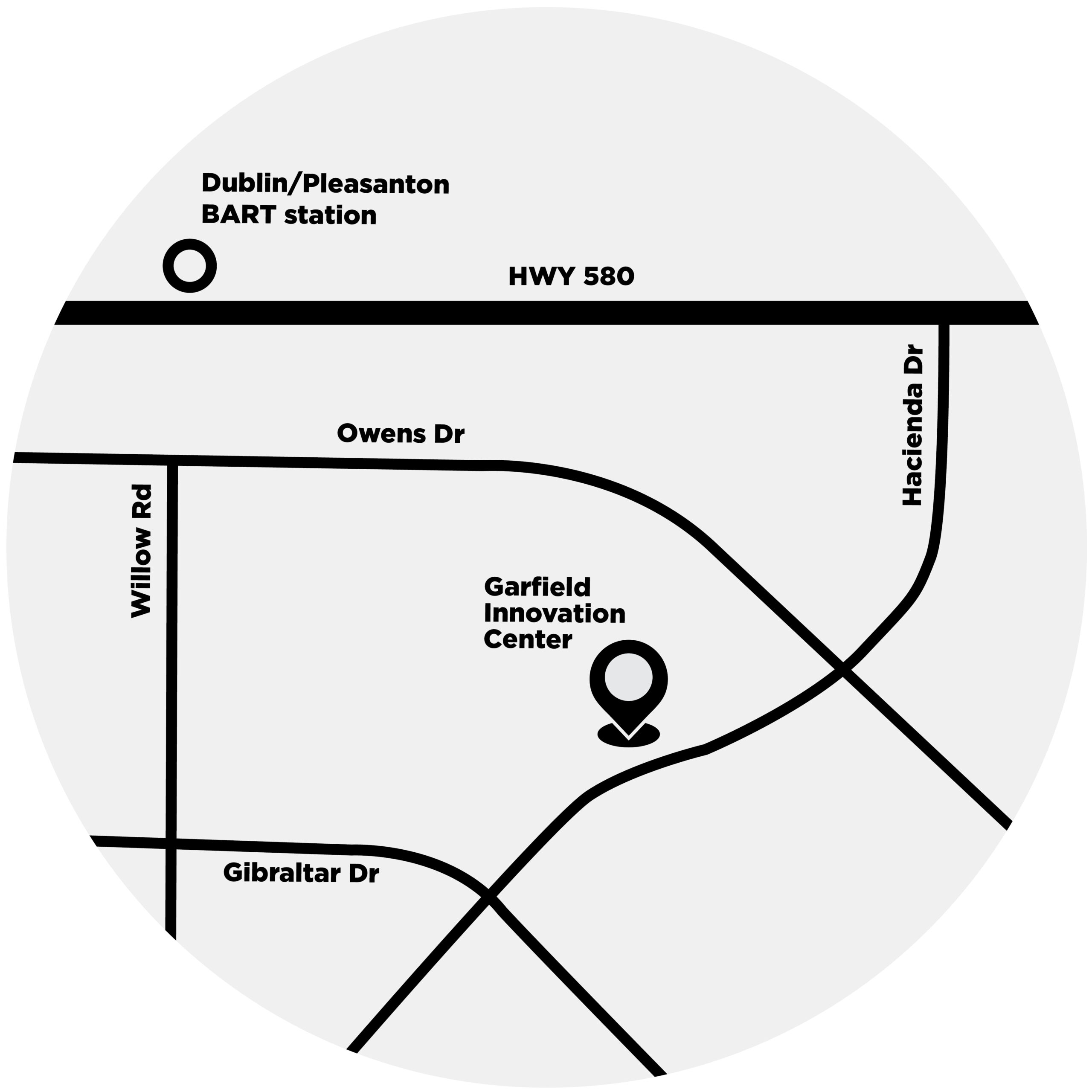 Garfield Center directions map